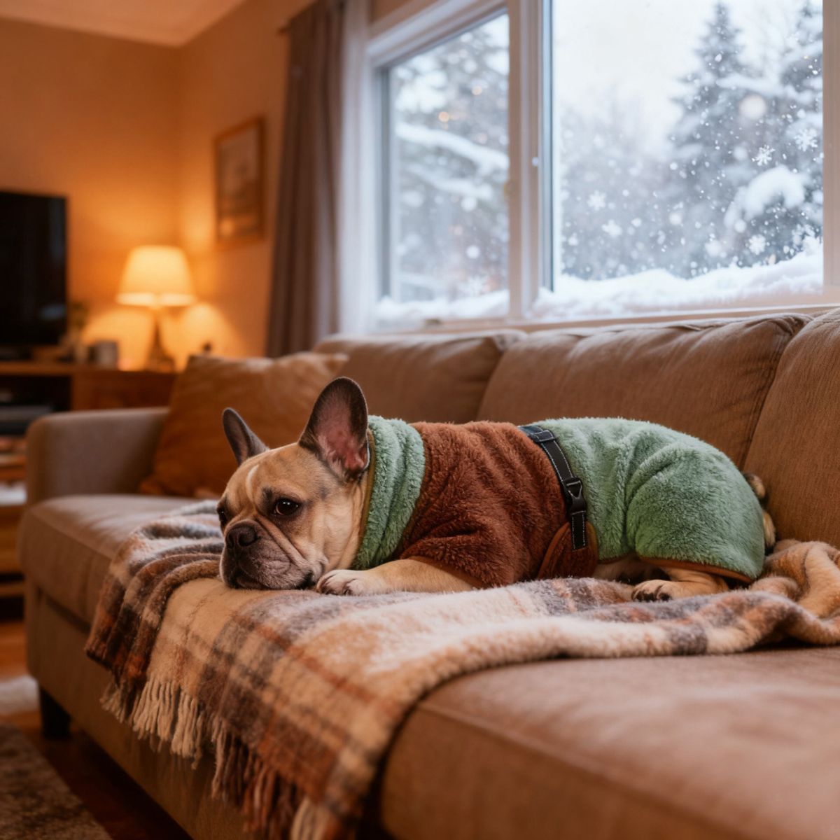 Mykt fleecedekken til hund Brun/Grønt
