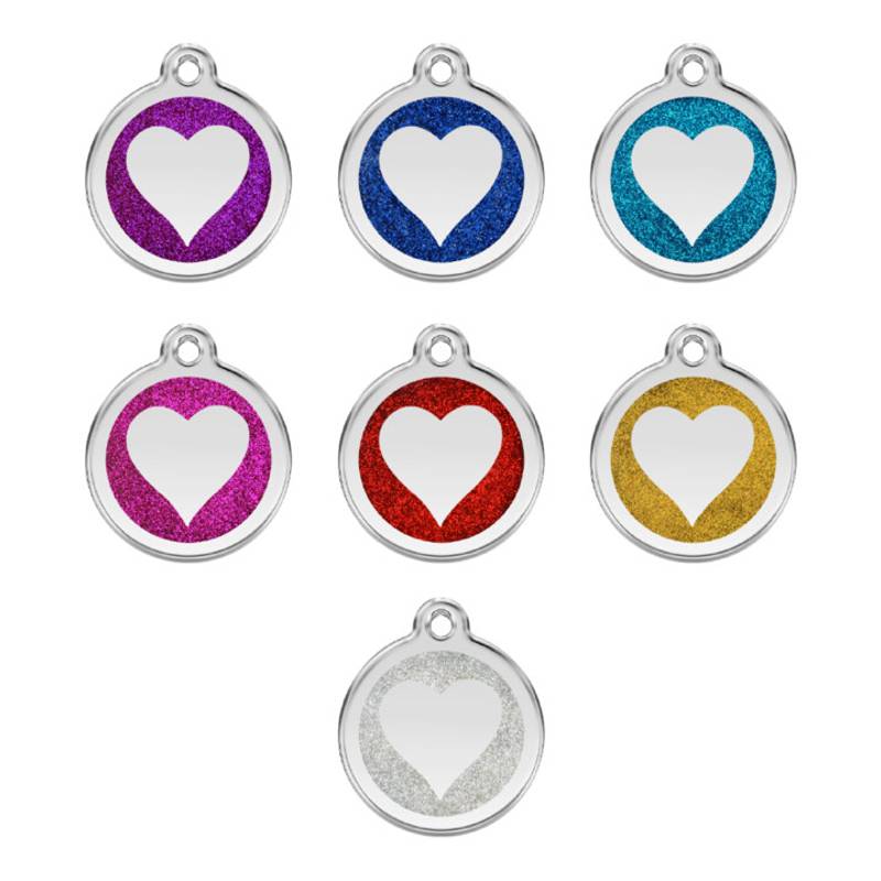 ID-brikke med Glitter - Hjerte