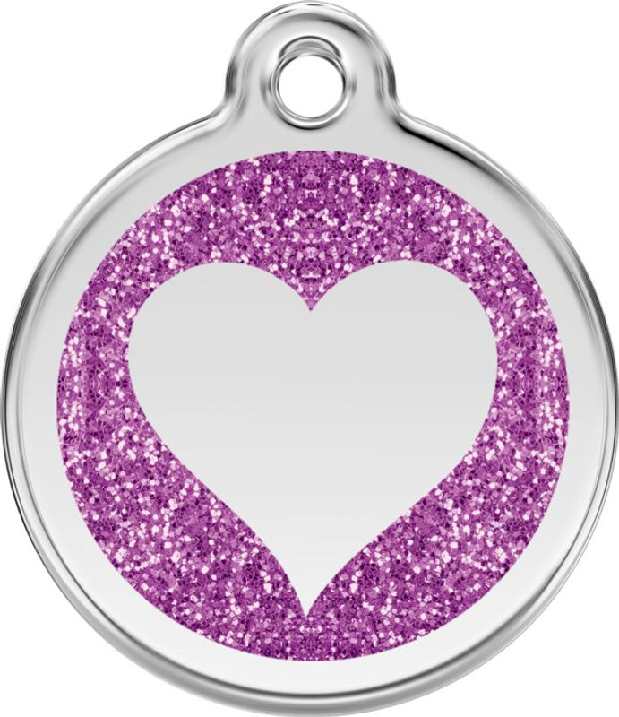 ID-brikke med Glitter - Hjerte