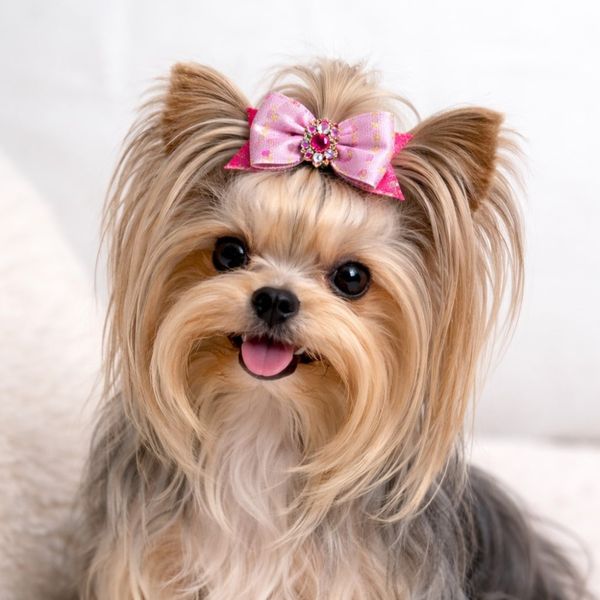 Hovedbilde 5pk toppsløyfer til pelsen i lys rosa