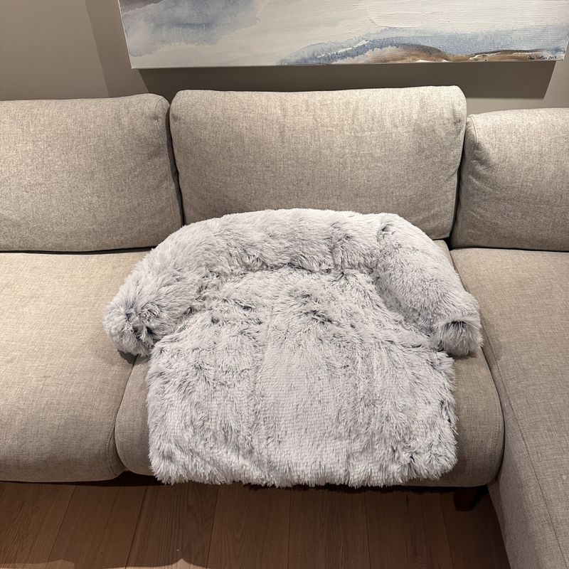 Lys grå hundeseng til sofa, seng, bil og gulv - Seng til hund og katt
