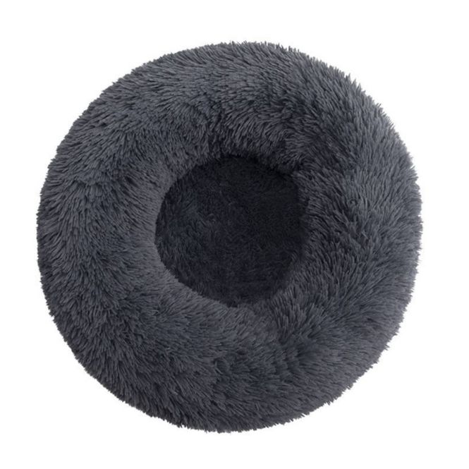 Hovedbilde Supermyk Donut Hundeseng/Katteseng – Mørk Grå Fluffy Luksus for Pelsvenner