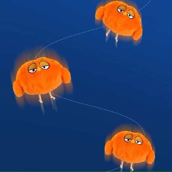 Hovedbilde Hoppede og snakkende elektrisk hundeleke - oransj fugl