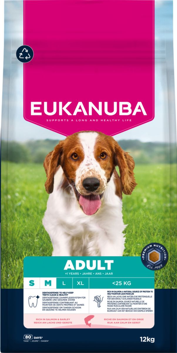 Eukanuba Adult Small/medium Laks og Bygg 12kg