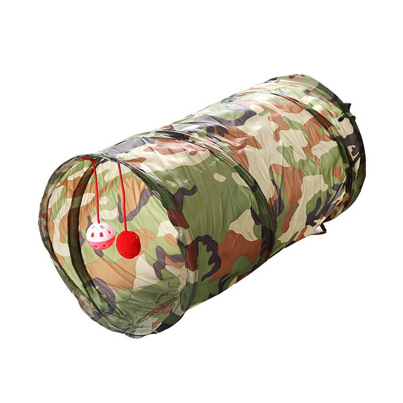 Camo kattetunnel med leke