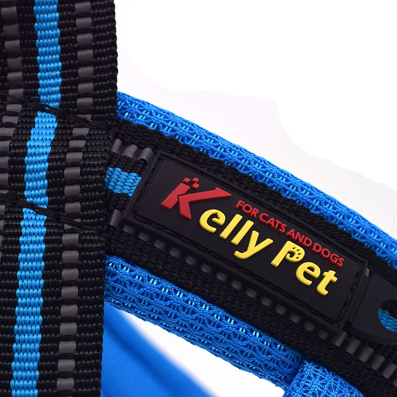 Blå hundesele med refleks og padding