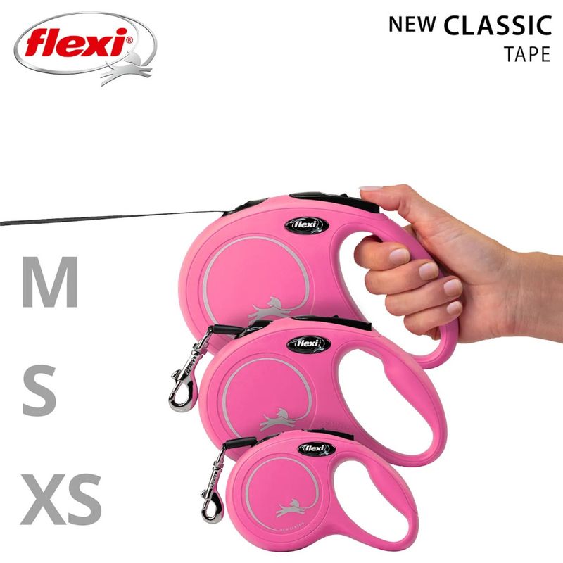 Rosa Flexi New Classic hundebånd (Bånd 0-60kg)