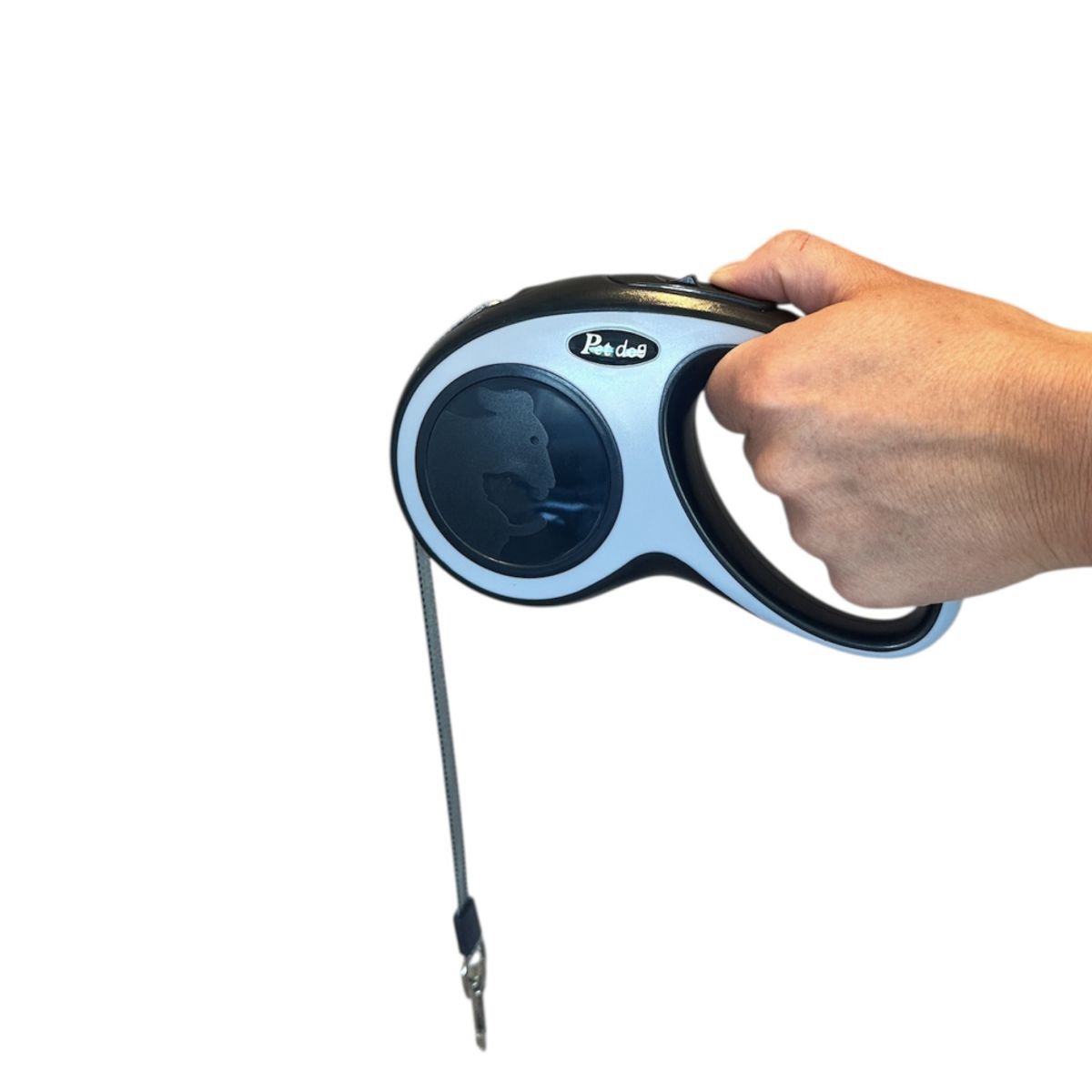 Sort/Grått uttrekkbart fleksibelt hundebånd 5 meter