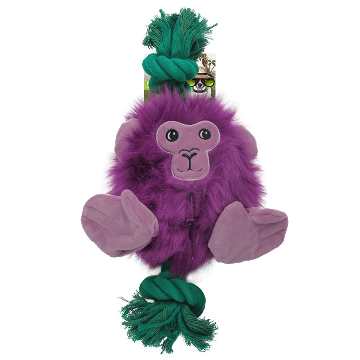 Safari - Big Foot Monkey hundeleke med tau og plysj
