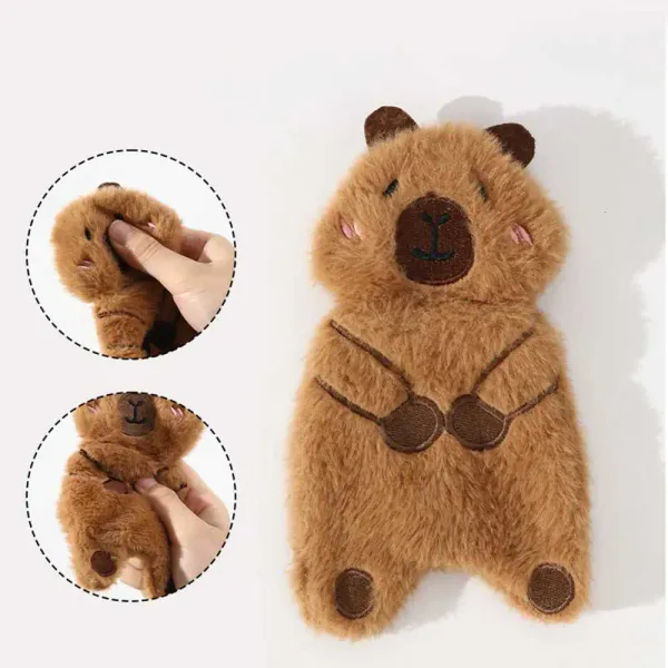 Hovedbilde Mini brun plysj hundeleke med squeaker