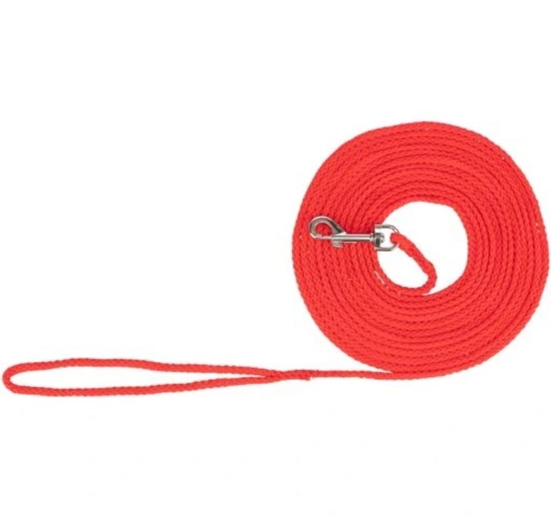15m Rød nylon sporline / Langline til hund