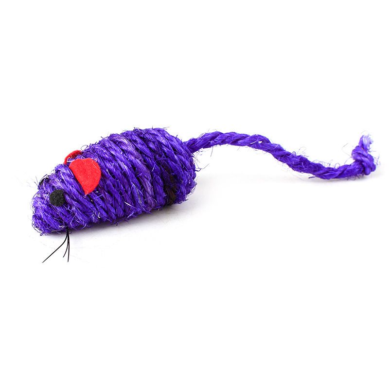 Lekemus med sisal til katt ca 7 cm