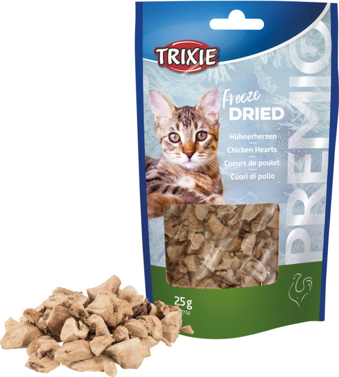 Premio Frysetørkede kyllinghjerter til katt