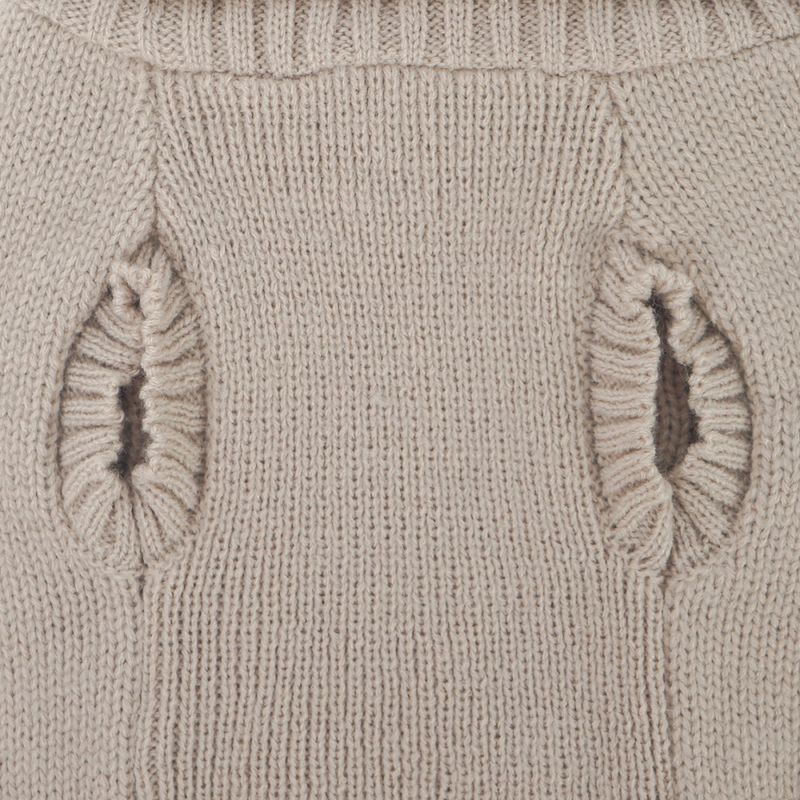 Beige strikket hundegenser 