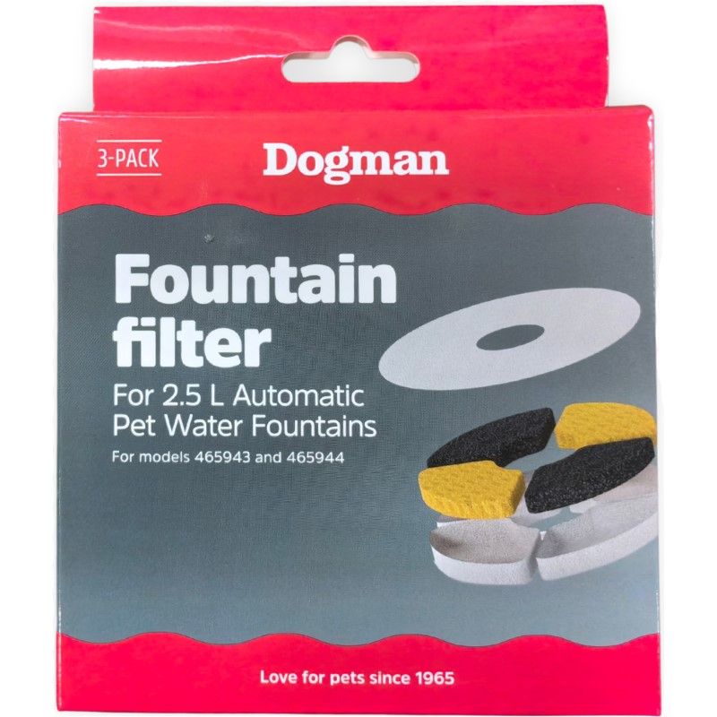 Filter refill til vannfontene 2,5L - 3pk