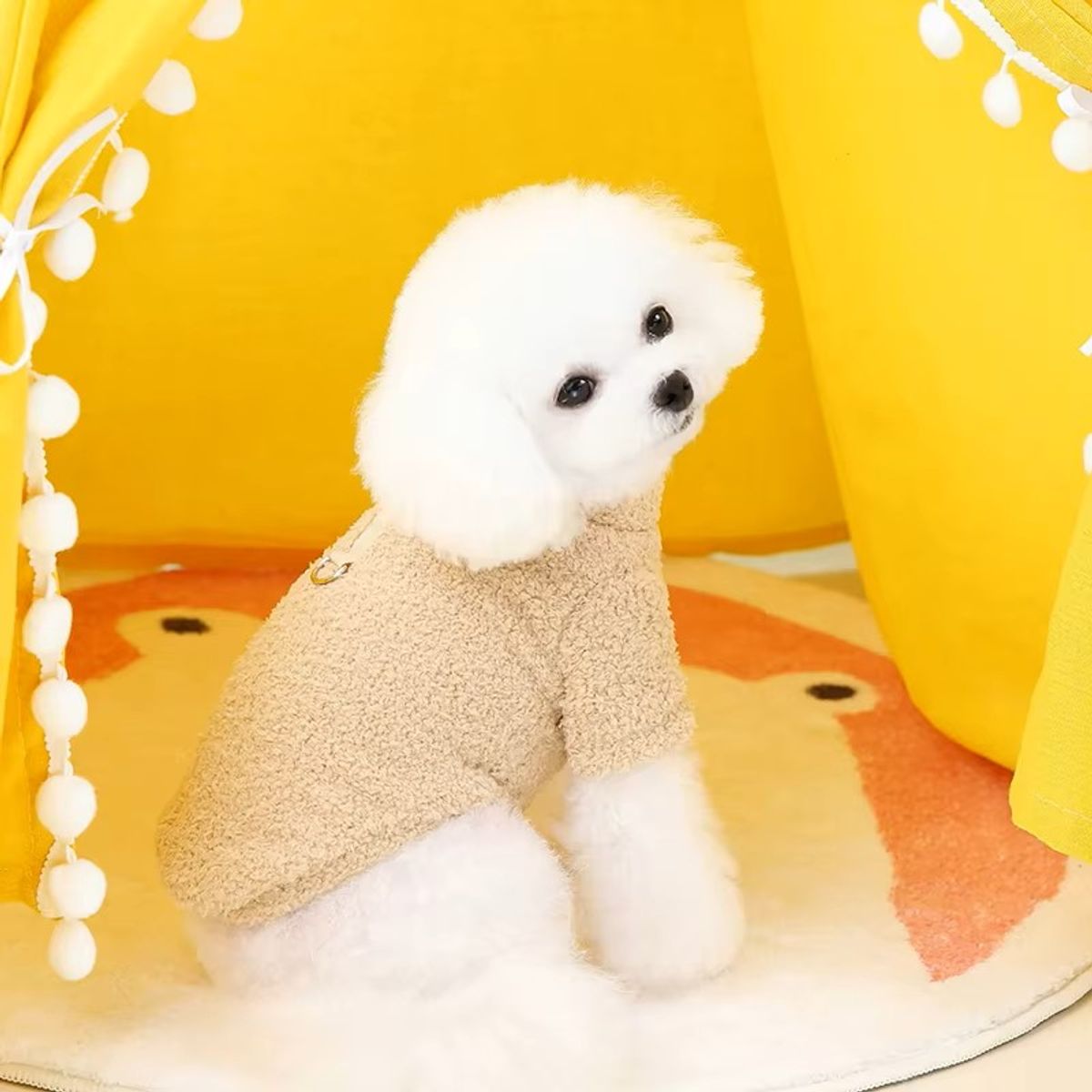 Beige supermyk hundegenser