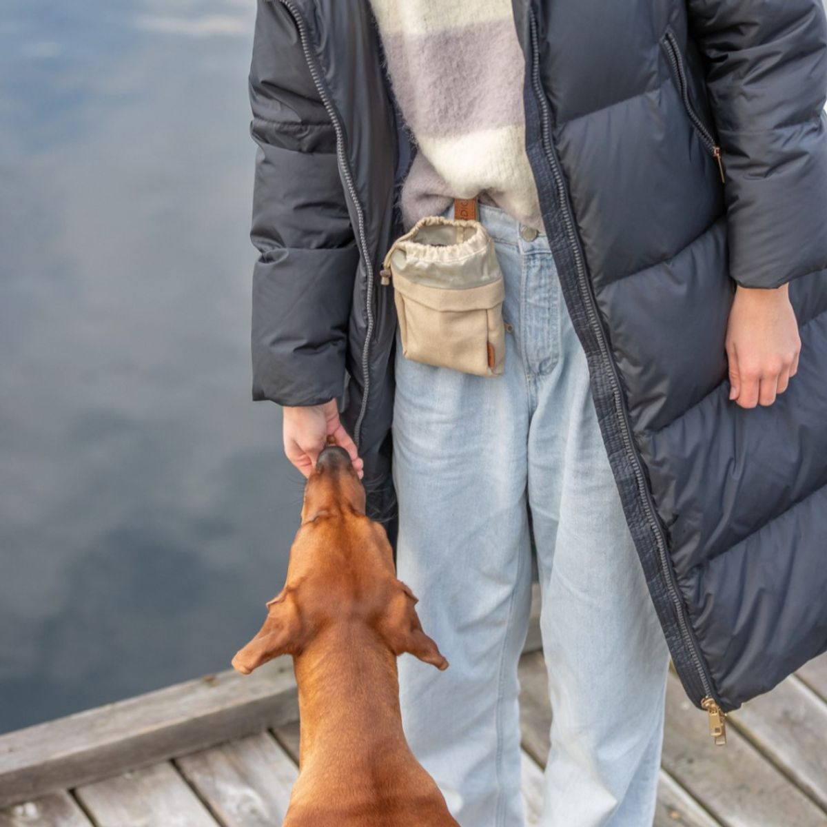 Beige godbitholder turtaske