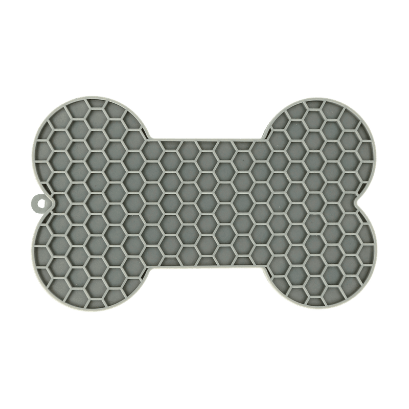 Grå slikkematte til hund og katt, 18cm