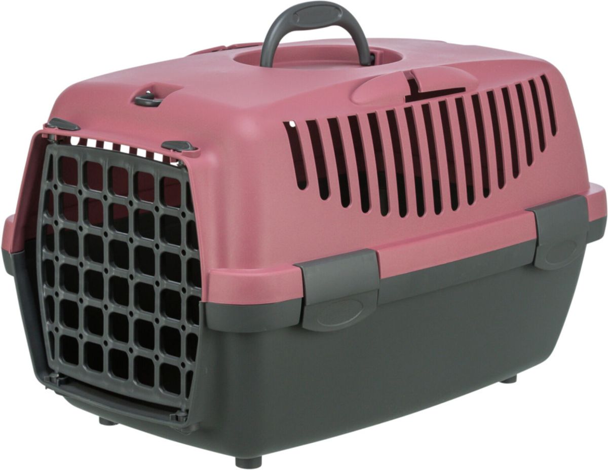 Grått/Rosa Capri 1 XS transportbur m/beltefeste