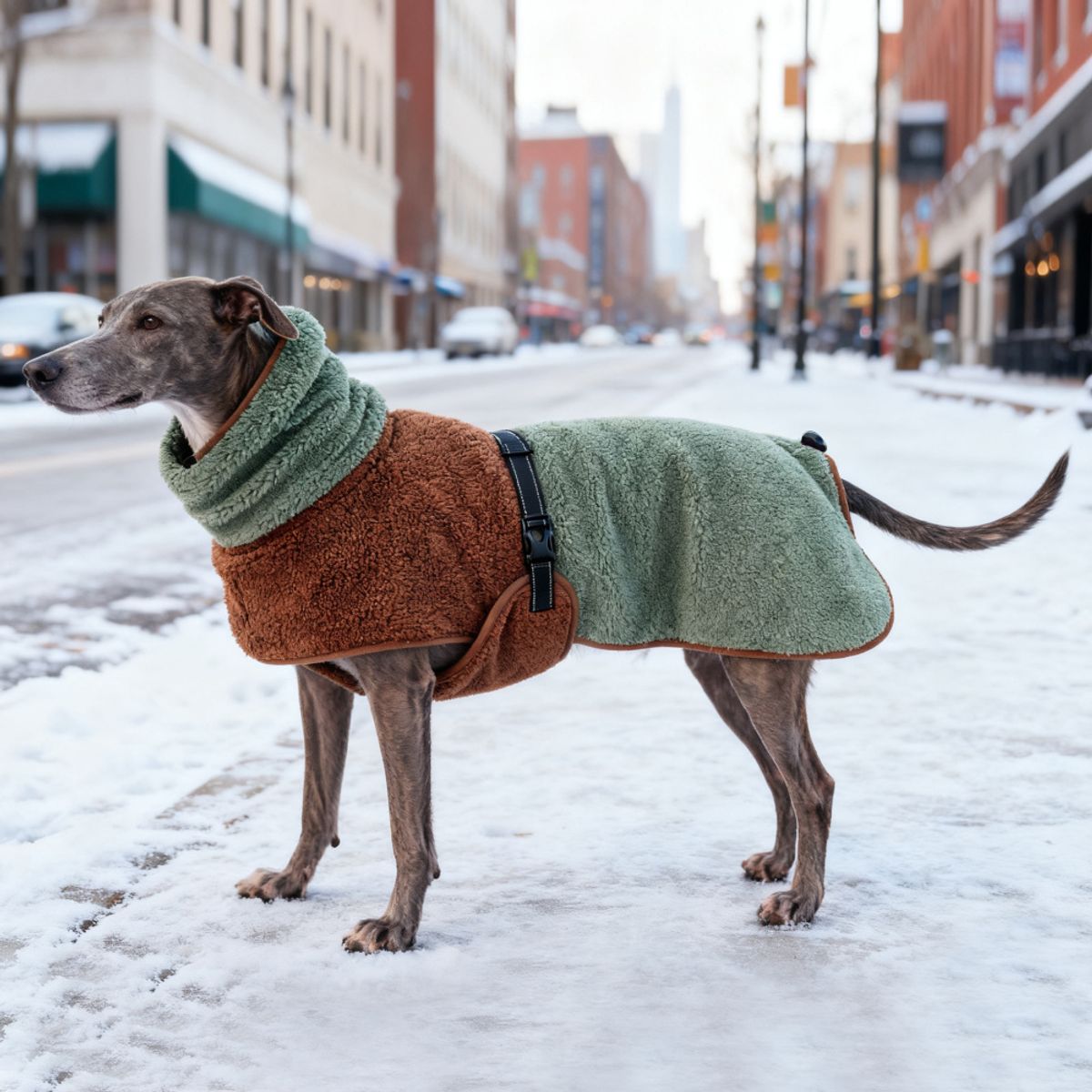 Mykt fleecedekken til hund Brun/Grønt