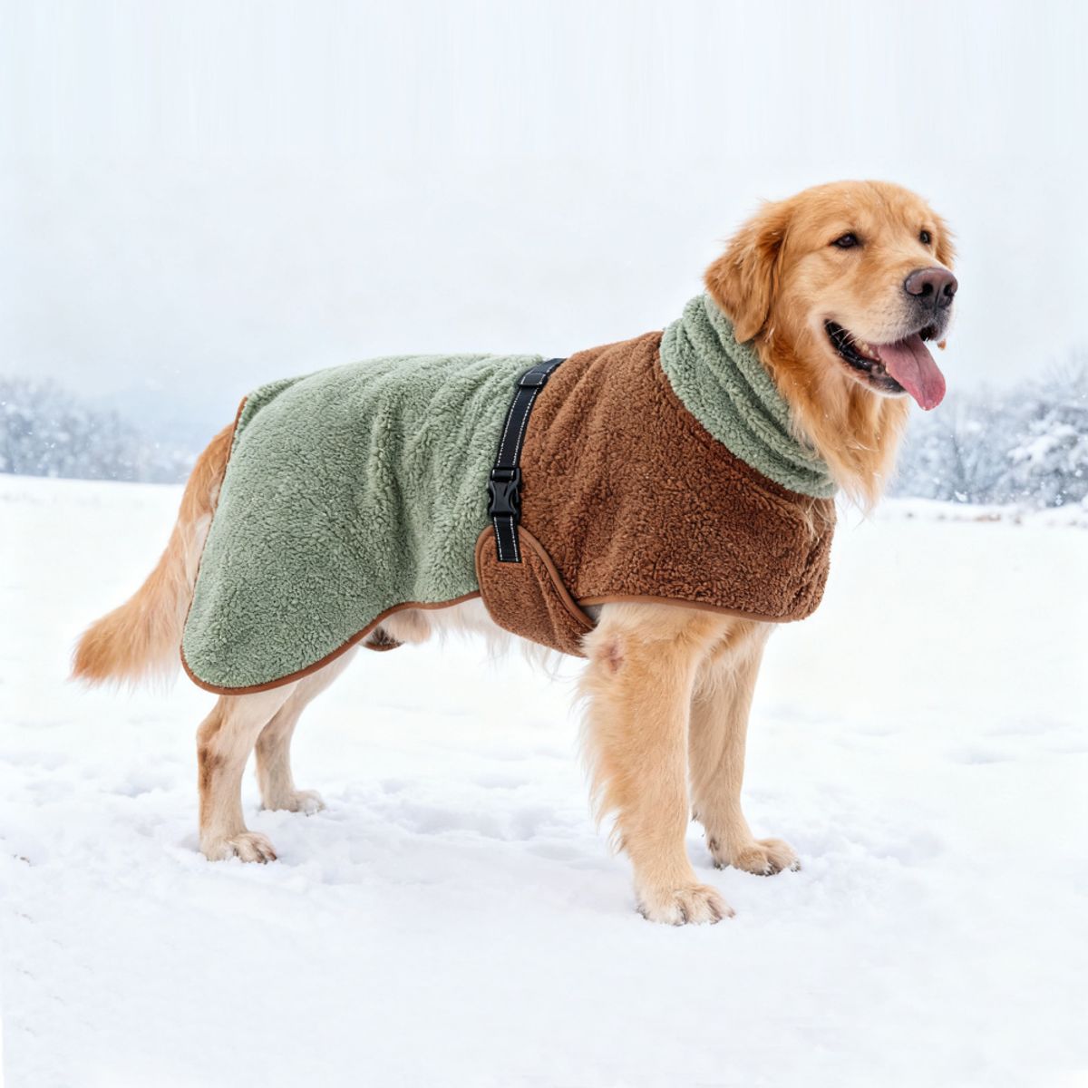 Mykt fleecedekken til hund Brun/Grønt