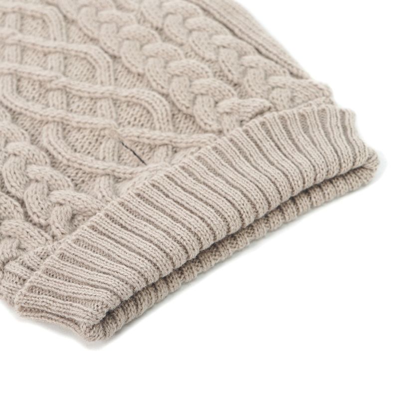 Beige strikket hundegenser 