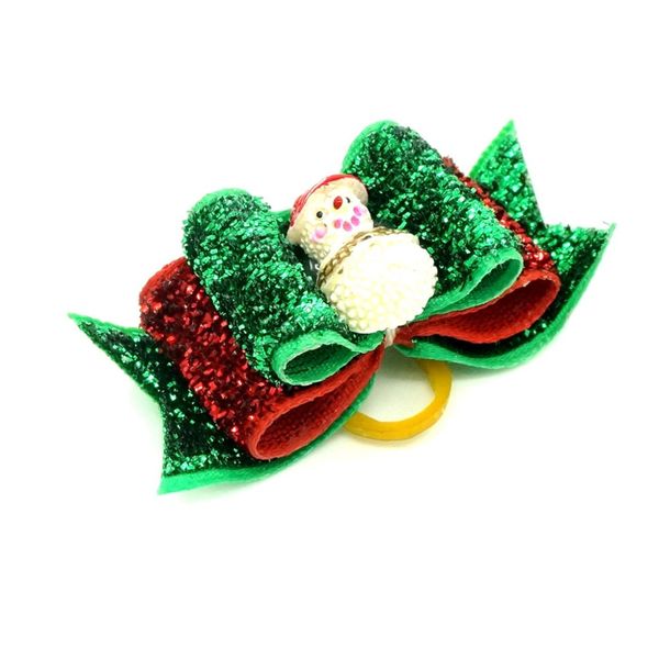 Hovedbilde Julete glitrende pelssløyfe med snømann