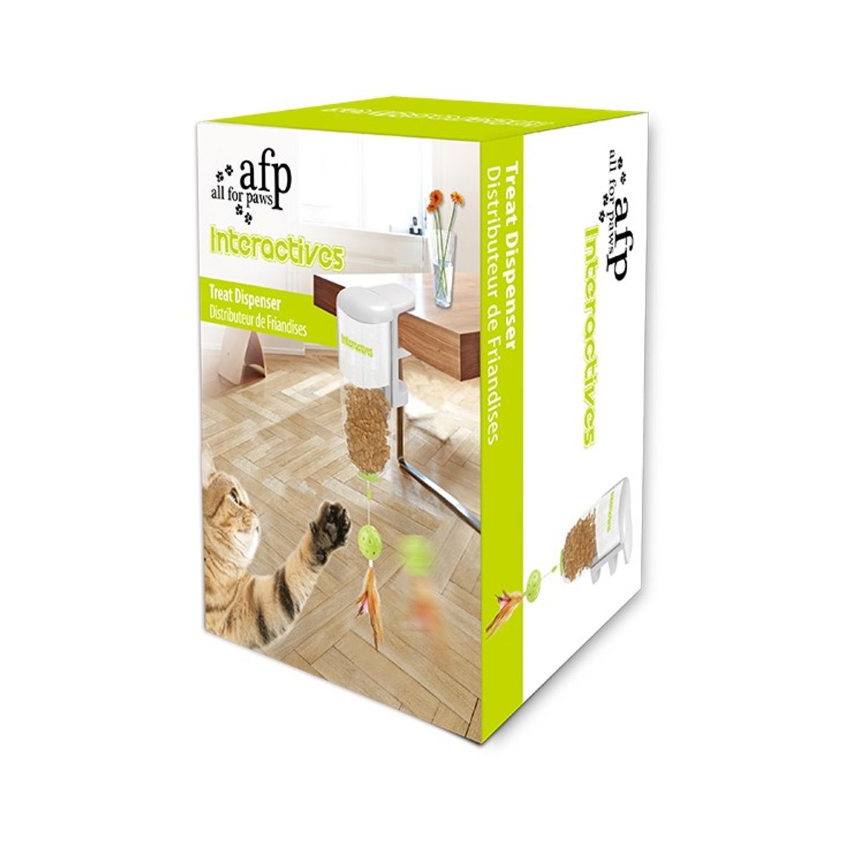 Interaktiv snack dispenser for katter