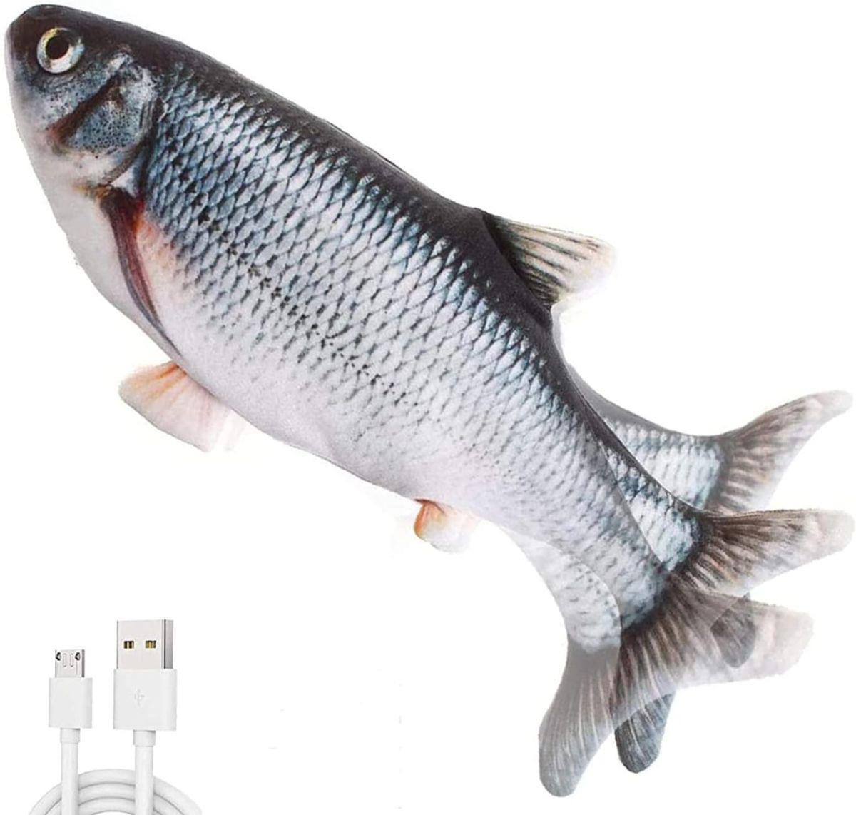 Grå sprellende fisk katteleke