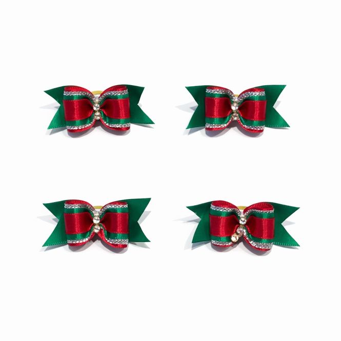 Hovedbilde 4pk Julesløyfe rød & grønn