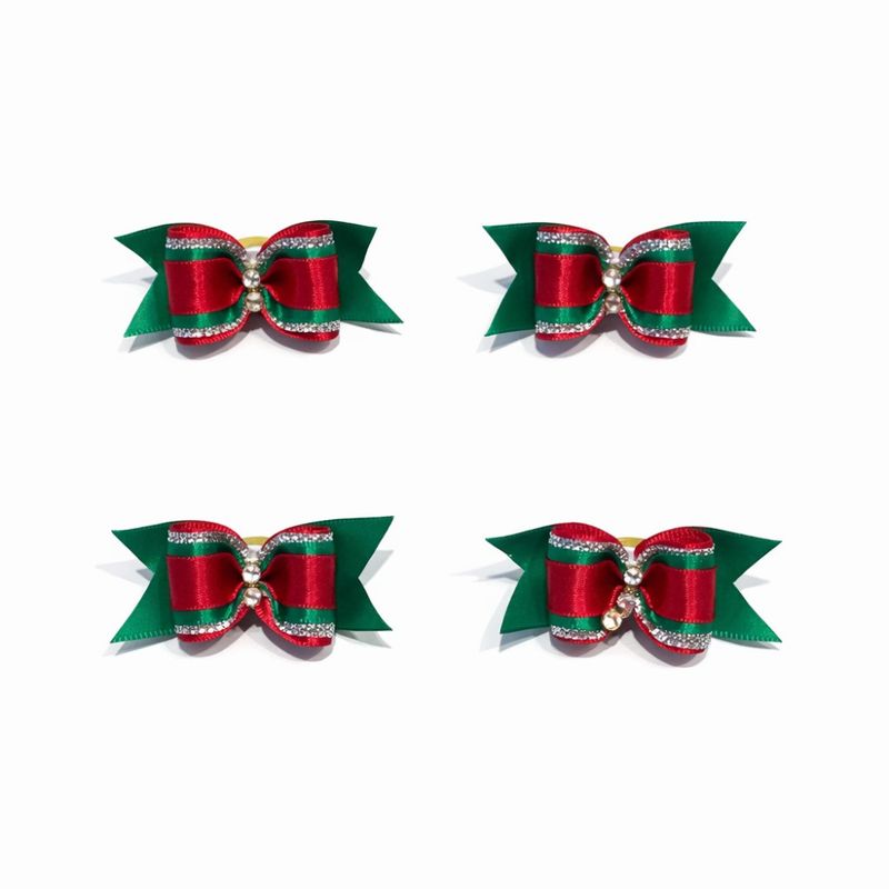 4pk Julesløyfe rød & grønn