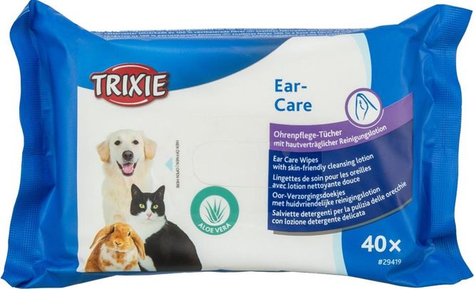 Hovedbilde Våtservietter for ørepleie til hund og katt, 40pk