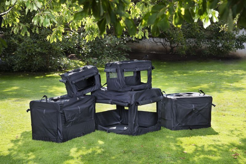  70cm L Sort canvas hundebur