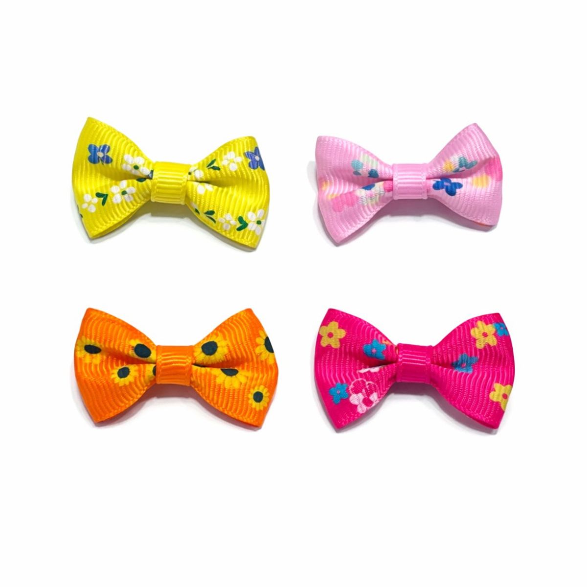 4pk blomstrede toppsløyfer med spenne