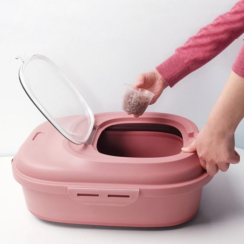 Rosa fôrbeholder - Boks for hundemat og kattemat - Smart oppbevaring