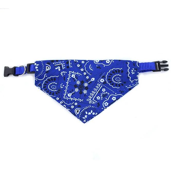 Hovedbilde Blått fleksibelt halsbånd med mønstret bandana