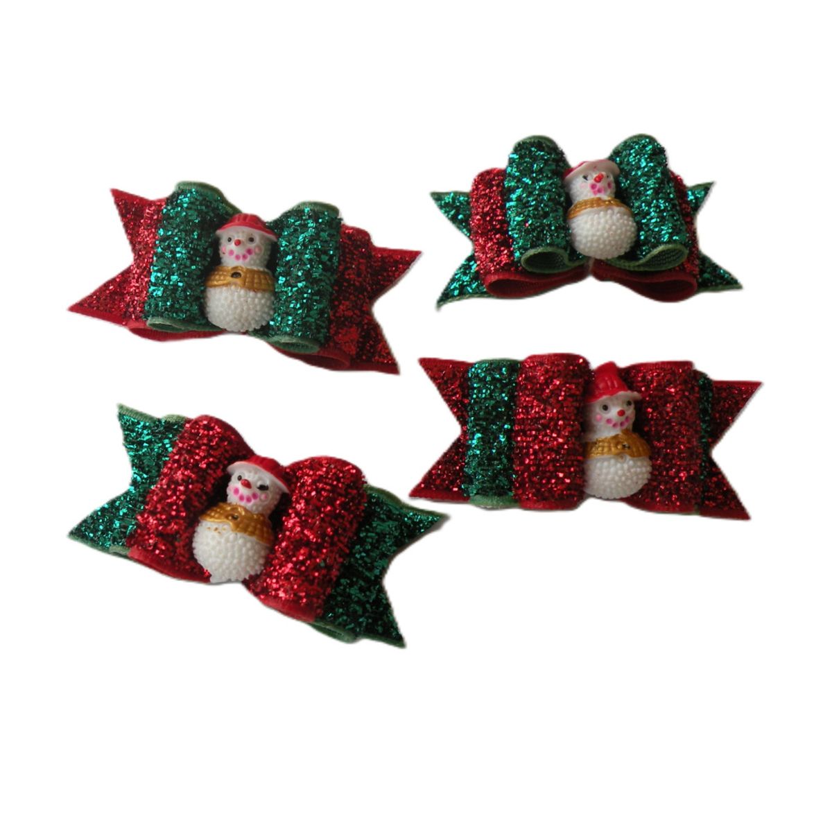 Julete glitrende pelssløyfe med snømann