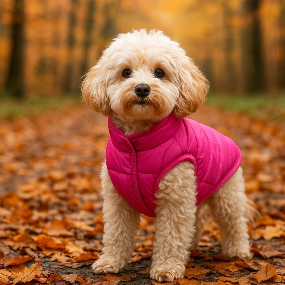 Rosa boblevest til hund