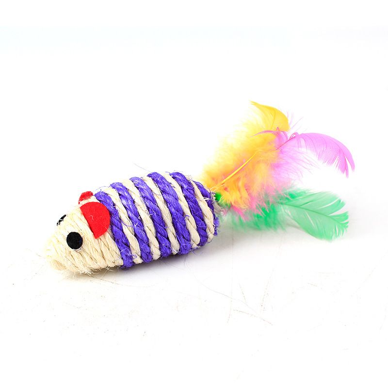 Lekemus med sisal til katt ca 7 cm