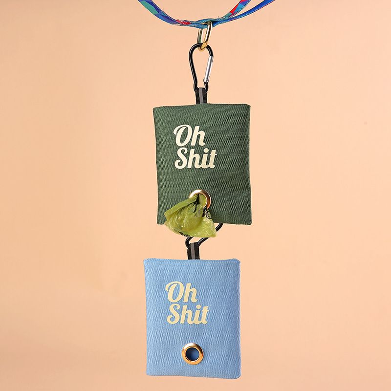 Lyseblå hundeposeholder - Oh Shit