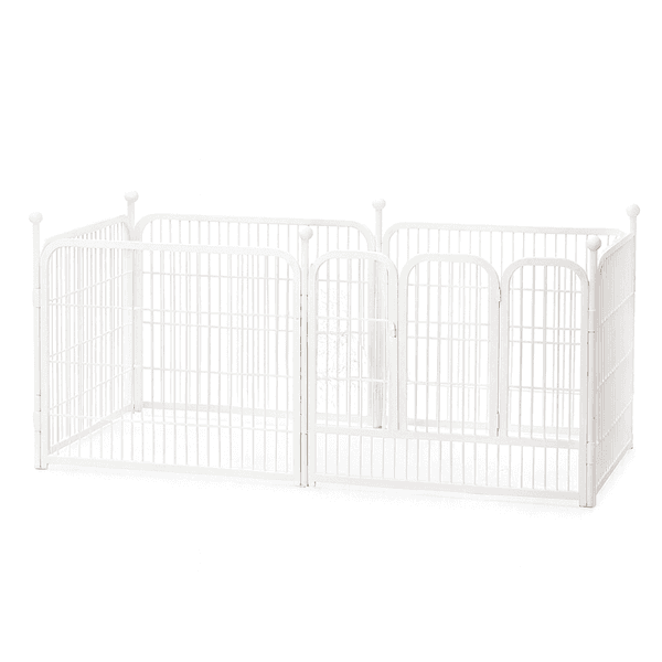 Hovedbilde Solid hundegård i hvitt metall 160x80x80 cm