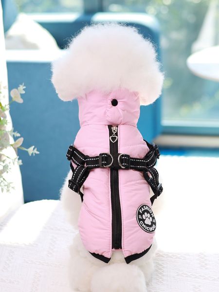 Hovedbilde Rosa hundedekken med integrert sele 