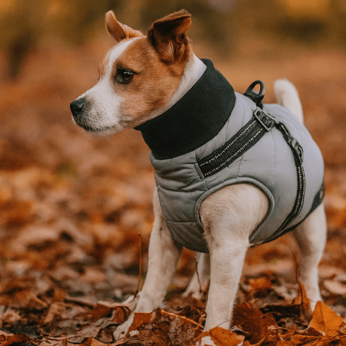 Grått hundedekken-integrert sele
