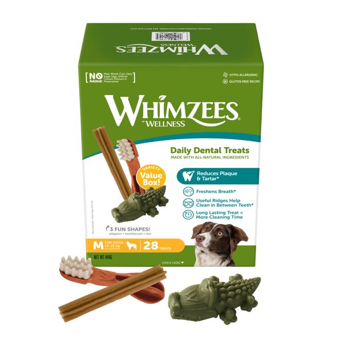 Hovedbilde Whimzees Variety Box Medium - 28 tygg til hund