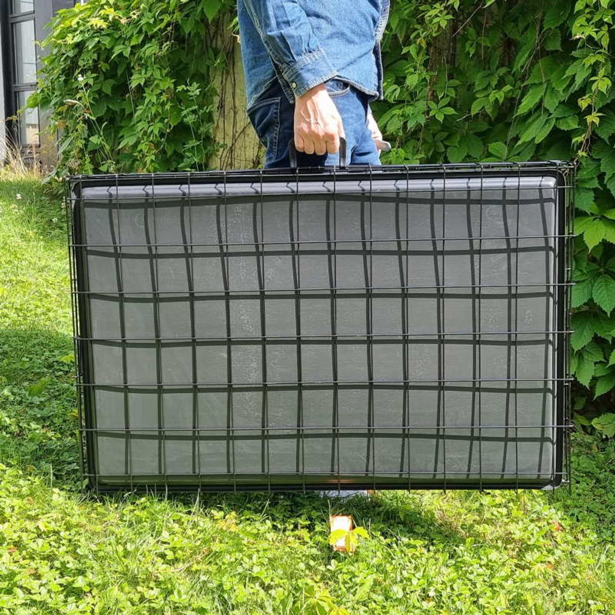 X-Large sammenleggbart stålbur til hund (109x71x79cm)